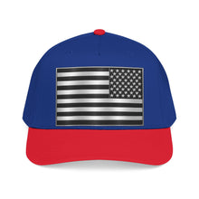 Load image into Gallery viewer, Mid Profile Baseball Cap - Flag - United States - Black and White - 3D - Enhanced
