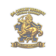 Load image into Gallery viewer, Kiss-Cut Stickers - 9th Cavalry Regiment - BUffalo Soldiers - DUI - We Can, We Will 3D Enhanced

