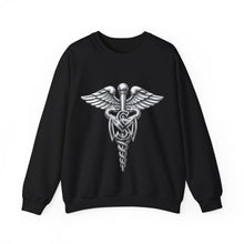Load image into Gallery viewer, Crewneck Sweatshirt - Army Medical Service Corps (MS) Branch Insignia - 3D - Silver - Enhanced

