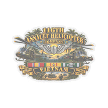 Load image into Gallery viewer, Kiss-Cut Stickers - Army - 116th Assault Helicopter Co w  Aviator Badge w VN SVC - HORNETS - 3D - Enhanced
