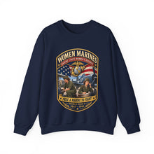 Load image into Gallery viewer, Crewneck Sweatshirt - Women Marines - Marine Corps Womens Reserve - WWII - 3D - Enhanced
