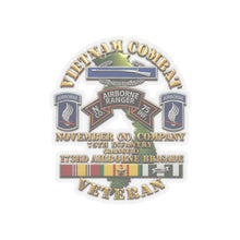 Load image into Gallery viewer, Kiss-Cut Stickers - Army - Vietnam Combat Vet - N Co 75th Infantry (Ranger) - 173rd Airborne Bde SSI - 3D - Enhanced
