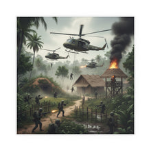 Load image into Gallery viewer, Indoor and Outdoor Silk Posters - Vietnam Village Helicopter Assault

