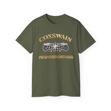 Load image into Gallery viewer, Unisex Ultra Cotton Tee - USCG - Coxswain w txt - Gold - 3D - Enhanced
