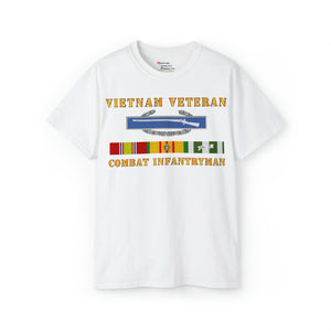 Unisex Ultra Cotton Tee - Army - Vietnam Veteran - Cbt Infantryman w CIB VN SVC