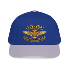 Load image into Gallery viewer, Mid Profile Baseball Cap - USCG - Aviator Badge w txt - 3D - Enhanced

