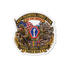 Load image into Gallery viewer, Die-Cut Magnet - Army - 442nd Infantry Regimental Combat Team - 3D - Enhanced with EUR WWII SVC
