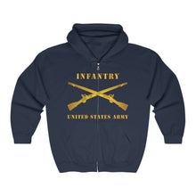 Load image into Gallery viewer, Unisex Heavy Blend™ Full Zip Hooded Sweatshirt - Infantry - Branch - US Army X 300
