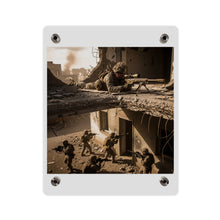 Load image into Gallery viewer, Acrylic Wall Art Panel - Marine Sniper Providing Overwatch for Breach Team
