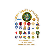 Load image into Gallery viewer, Veteran Pride Kiss-Cut Vinyl Decals | Military Tribute Stickers, Honor Your Service, Perfect for Cars, Laptops, Decor - Combat Veteran - 11B40X - Retired Army with Multi Units
