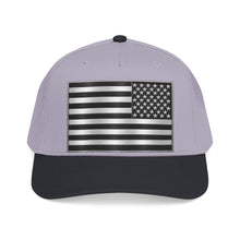 Load image into Gallery viewer, Mid Profile Baseball Cap - Flag - United States - Black and White - 3D - Enhanced
