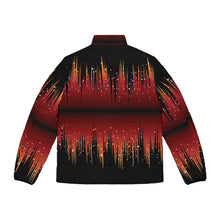 Load image into Gallery viewer, Men&#39;s Puffer Jacket (AOP) - Red Night Sky Full of Stars
