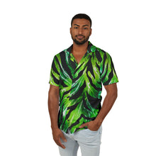 Load image into Gallery viewer, Tropical Zebra Hawaiian Camp Shirt — Glossy All-Over Print
