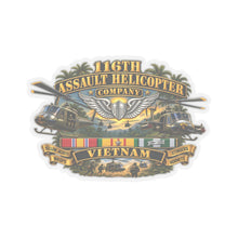 Load image into Gallery viewer, Kiss-Cut Stickers - Army - 116th Assault Helicopter Co w  Aviator Badge w VN SVC - HORNETS - 3D - Enhanced
