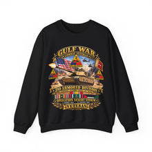 Load image into Gallery viewer, Crewneck Sweatshirt - Army - Desert Storm - 2nd Armored Div - Combat Vereran Veteran w GULF SVC - 3D - Enhanced
