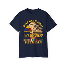 Load image into Gallery viewer, Unisex Ultra Cotton Tee - Army - Gulf War Combat - 1st Armored Divi - Old Ironsides - Veteran - Map w GULF SVC - 3D - Enhanced

