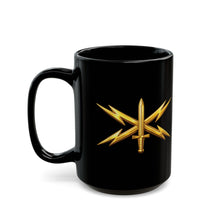 Load image into Gallery viewer, Black Mug  (15oz) - Army Cyber Corps Branch Insignia - 3D - Enhanced
