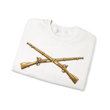 Load image into Gallery viewer, Crewneck Sweatshirt - Army - Infantry Branch Insignia - no text - Gold - 3D - Enhanced
