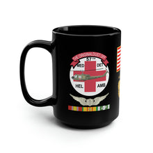 Load image into Gallery viewer, Black Mug, 15oz - 57th Medical Company - Original Dustoff - Aviator Badge - Vietnam w VN SVC
