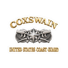 Load image into Gallery viewer, Kiss-Cut Stickers - USCG - Coxswain w txt - Gold - 3D - Enhanced
