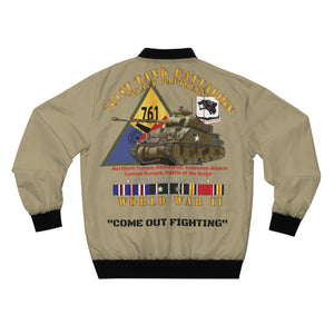 Men's Bomber Jacket (AOP) - 761st Tank Battalion "Black Panthers" (Come Out Fighting)