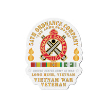 Load image into Gallery viewer, Die-Cut Magnet - 54th Ordnance Company - ORD Emblem - Ammo Dumpers - Long Binh, Vietnam Vet w VN SVC X 300

