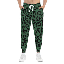 Load image into Gallery viewer, Athletic Joggers (AOP) - Leopard Camouflage - Green-Black
