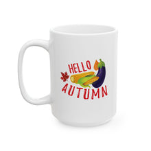 Load image into Gallery viewer, White Ceramic Mug - 11oz &amp; 15oz - Hello Autumn
