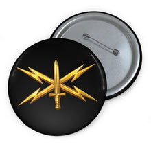 Load image into Gallery viewer, Custom Pin Buttons - Army Cyber Corps Branch Insignia - 3D - Enhanced
