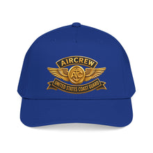 Load image into Gallery viewer, Mid Profile Baseball Cap - USCG - Aircrew Badge w txt - 3D - Enhanced
