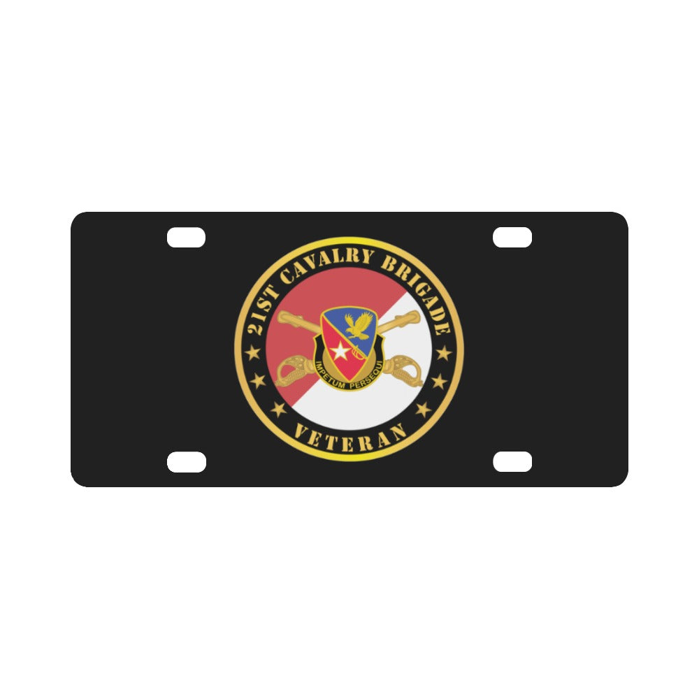 21st Cavalry Brigade - Veteran - Red - White X 300 Classic License Plate