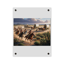 Load image into Gallery viewer, Acrylic Wall Art Panel - Apache Indians attacking a wagon train
