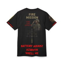 Load image into Gallery viewer, All-Over Print Tee - Artillery - M198 "Fire for Effect" at Dusk - Battery Adjust
