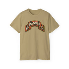 Load image into Gallery viewer, Unisex Ultra Cotton Tee - Army - 75th Ranger Regiment - Ranger Scroll - 3D - Enhanced
