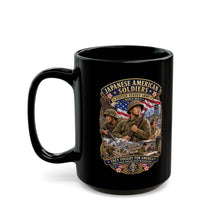 Load image into Gallery viewer, Black Mug  (15oz) - Japanese American WWII Soldiers - 3D - Enhanced
