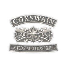 Load image into Gallery viewer, Kiss-Cut Stickers - USCG - Coxswain w txt - Silver - 3D - Enhanced
