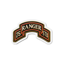 Load image into Gallery viewer, Die-Cut Magnet - Army - 75th Ranger Regiment - STB - Ranger Scroll - 3D - Enhanced

