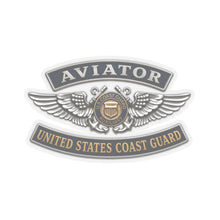 Load image into Gallery viewer, Kiss-Cut Stickers - USCG - Aviator Badge - Auxiliary w txt - 3D - Enhanced
