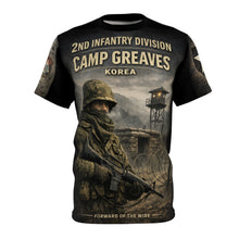 Load image into Gallery viewer, Camp Greaves Korea All-Over Print Tee — "Guarding the DMZ Border"
