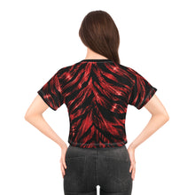 Load image into Gallery viewer, All-Over Print Beach &amp; Festival Crop Tee - Bold zebra stripe in fiery red
