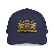 Load image into Gallery viewer, Mid Profile Baseball Cap - USCG - Coxswain - Auxiliary w txt - 3D - Enhanced
