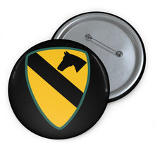 Load image into Gallery viewer, Custom Pin Buttons - SSI - 1st Cavalry Division X 300
