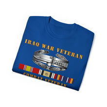 Load image into Gallery viewer, Unisex Ultra Cotton Tee - Army - Iraq War Veteran - Combat Action Badge w CAB IRAQ  SVC
