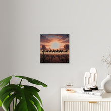 Load image into Gallery viewer, Acrylic Wall Art Panel - 10th Cavalry on Patrol in the sunset w 10th Cav Guidon
