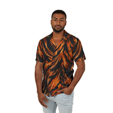 Load image into Gallery viewer, Fiery Orange Tiger-Stripe Hawaiian Camp Shirt — Men's AOP Tropical Button-Up
