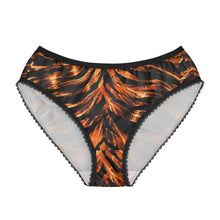 Load image into Gallery viewer, Women's Briefs (AOP) - Fiery orange tiger-stripe
