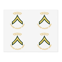 Load image into Gallery viewer, Military Sticker Sheets, Army Rank - Private E2. Army with Text Stickers, Military Decals, Military Scrapbooking, Military Planner Accessories,
