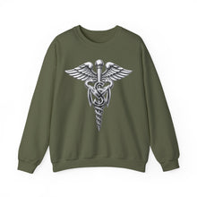 Load image into Gallery viewer, Crewneck Sweatshirt - Army Medical Service Corps (MS) Branch Insignia - 3D - Silver - Enhanced
