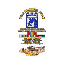 Load image into Gallery viewer, Kiss-Cut Stickers - XVIII Airborne Corps Desert Storm Ribbons - with Scene - 3D - Transparent
