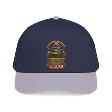 Load image into Gallery viewer, Mid Profile Baseball Cap - Army - Cold War Vet -  3rd Armored Division  - Gelnhausen, Germany - M60A3 Tank  - Spearhead w Fire - 3D - Enhanced
